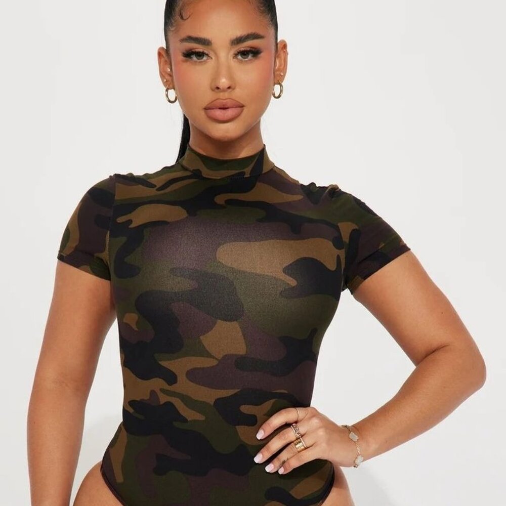Camouflage Army fatigue Print Body Suit NEW , Camouflage bodysuit, Large